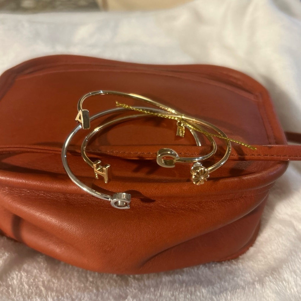 COACH Gold and Silver Women's Bracelet Set THREE BANGLES SPELLING COACH NWOT